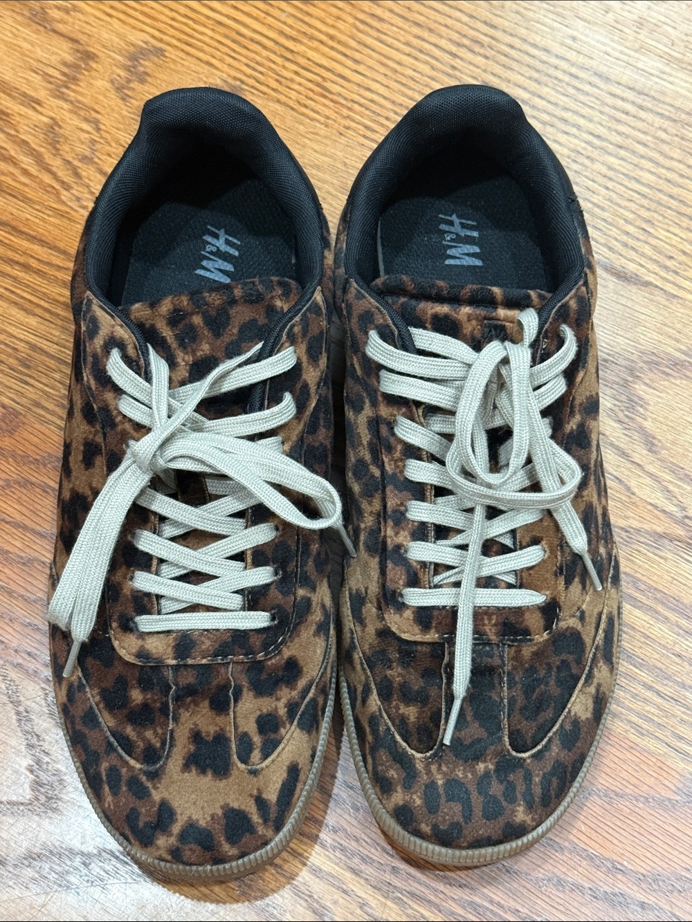 H&M Leopard Print Women's Sneakers in Brown with Cream Laces